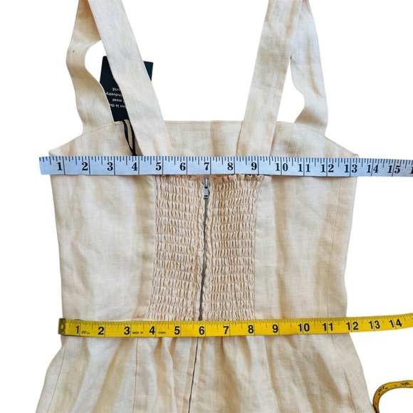 Reformation linen mini dress in Parmesan NEW - Picture 6 of 7